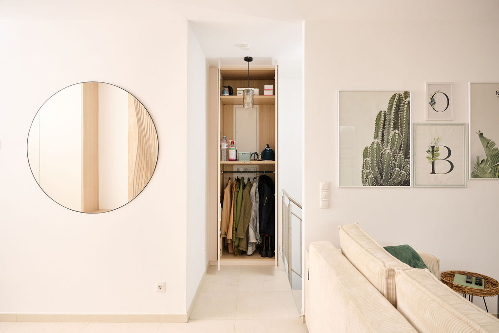 Vestiaire sur mesure dans le couloir de Margaux et Baptiste