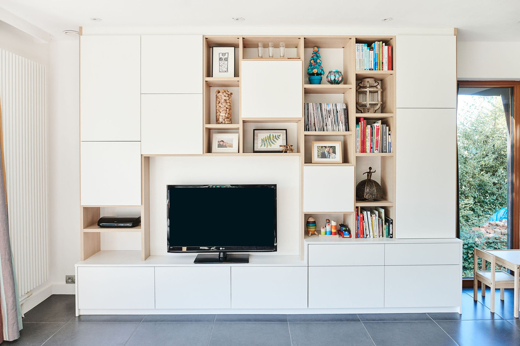 Vestiaire bibliothèque buffet meuble TV sur mesure camber