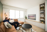 meuble-tv gris cachemire émission ons huis nieuwe huis berchem