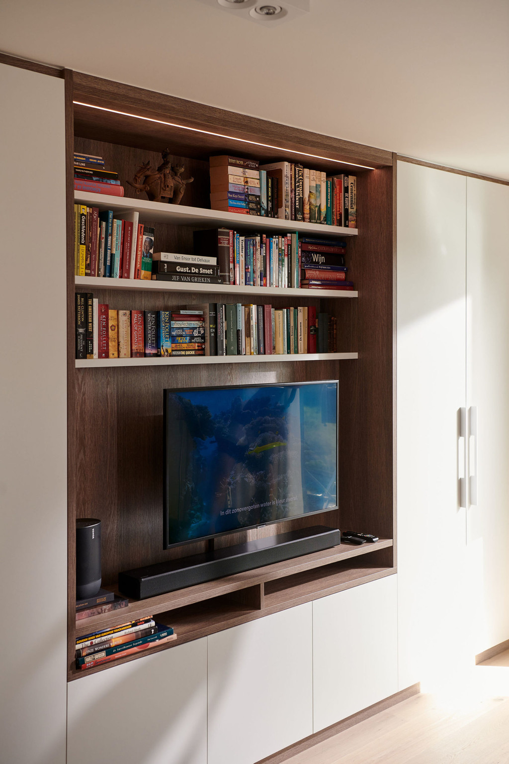 Meuble TV blanc sur mesure