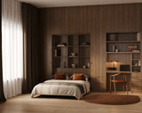 Chambre d'amis multifonctionnelle avec lit escamotable et bureau