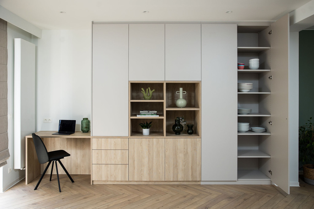 meuble de salon avec bureau intégré