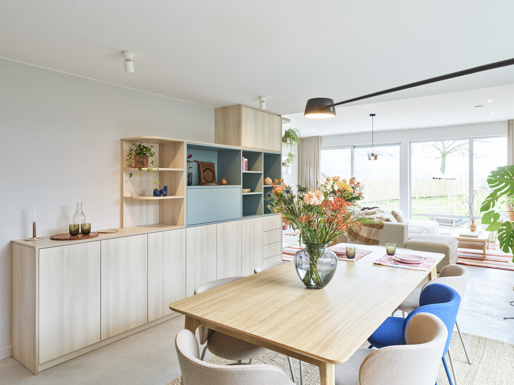 Blind Gekocht scandinavische kast groen en hout