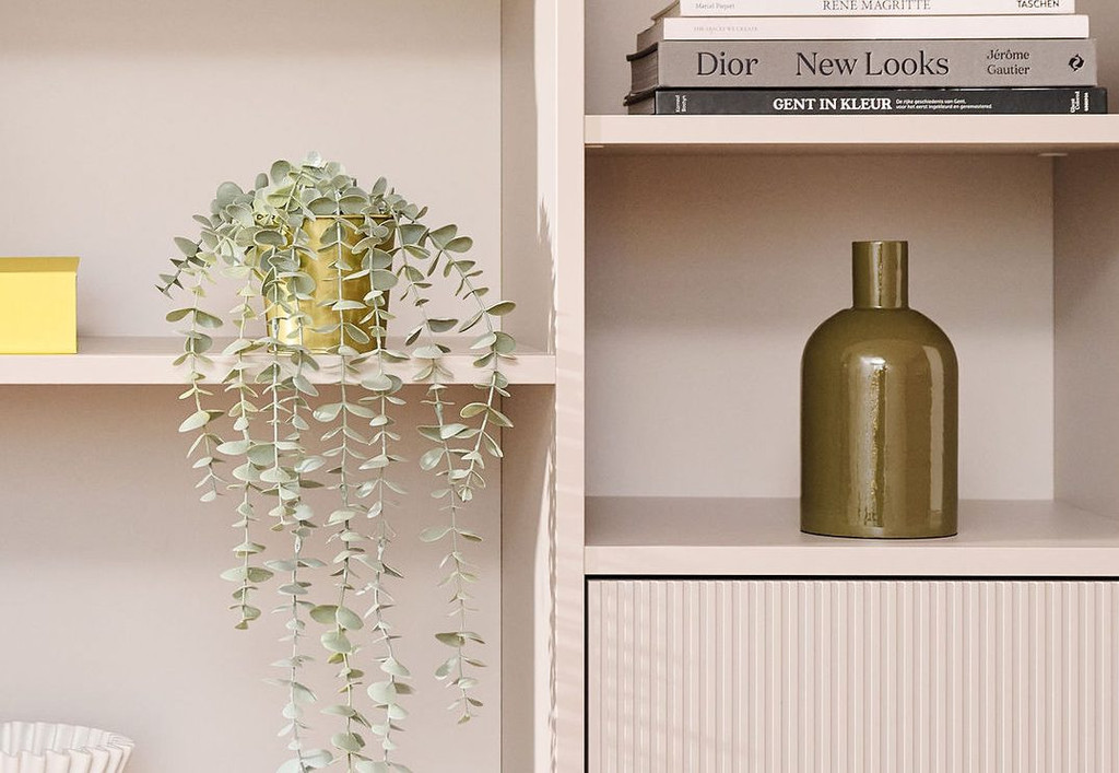Rangement sur mesure bibliothèque avec niches ouvertes et fermées