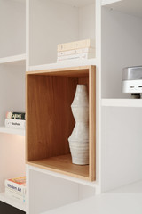 Niches ouvertes pour décoration dans le bureau de Kathiane à Wavre
