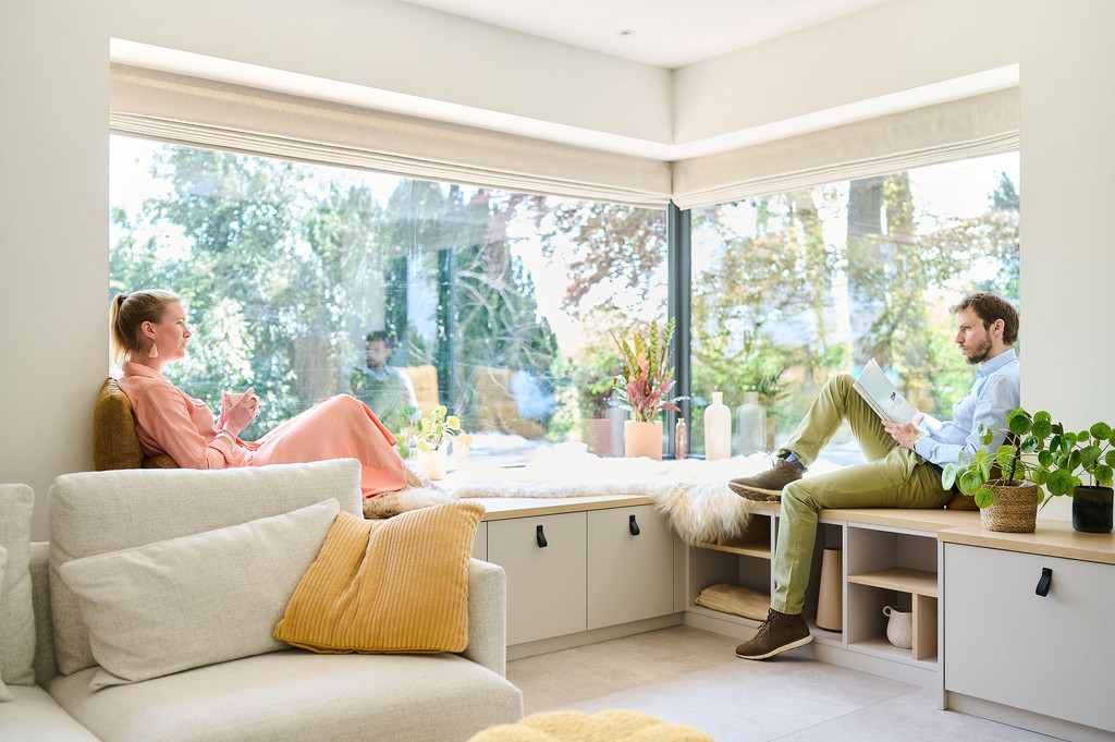 meuble TV bas sur mesure avec coin salon