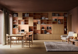 Bibliothèque sur mesure dans des tons ardents