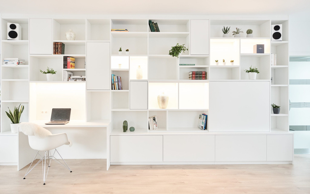 bureau grande bibliothèque sur mesure