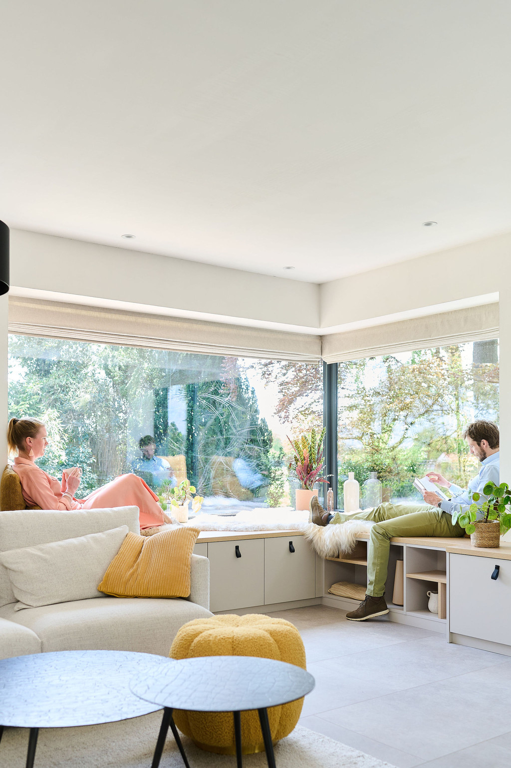 meuble TV bas sur mesure avec coin salon