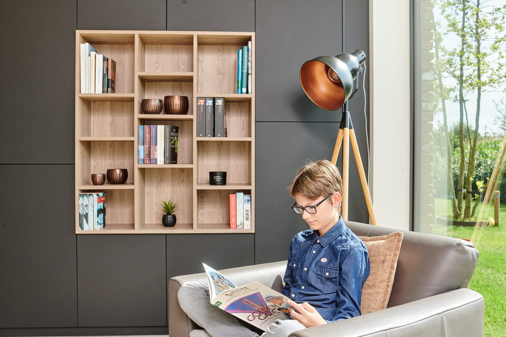 Camber ingebouwde kasten zwarte boekenkast